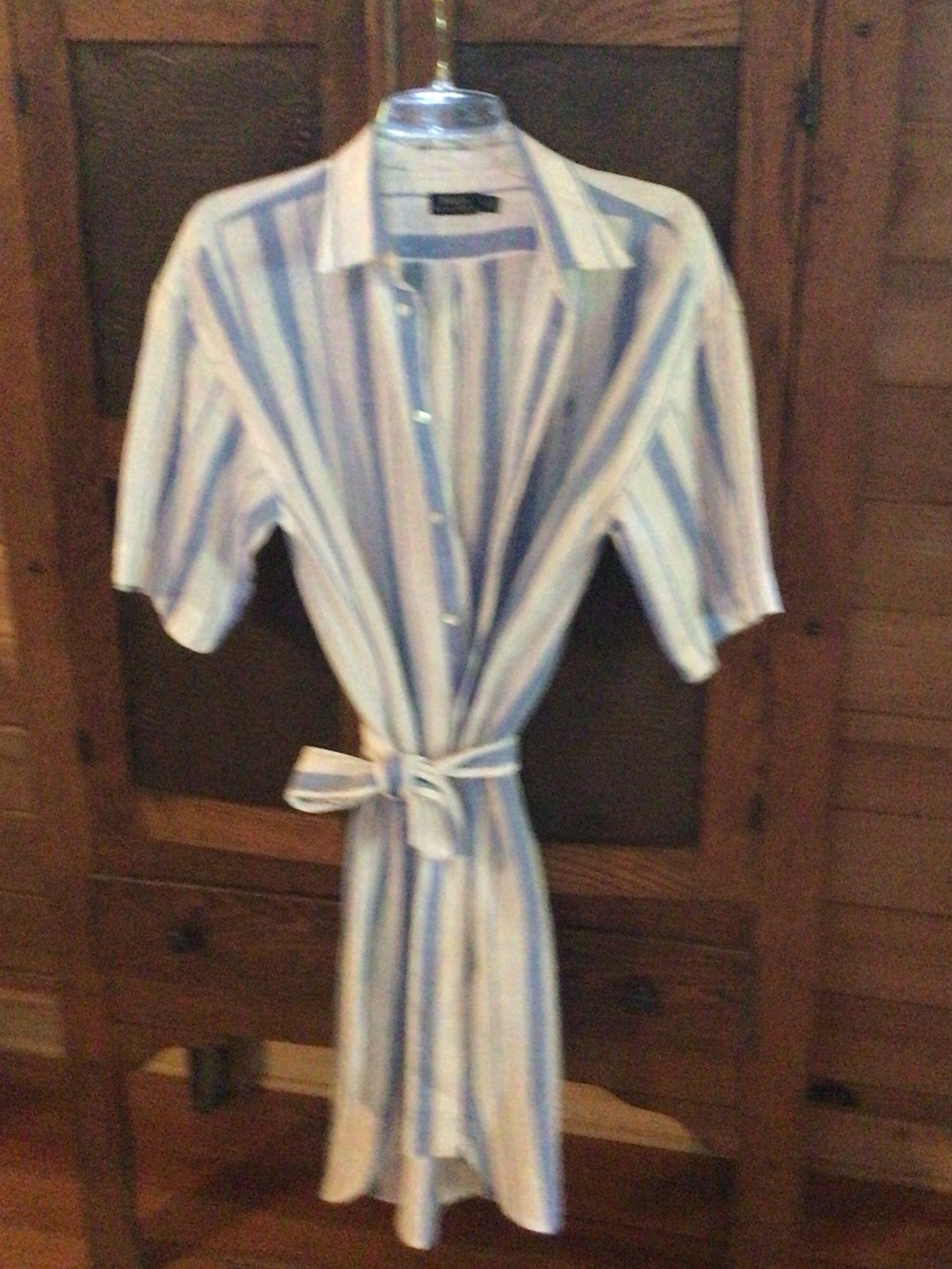 Polo by Ralph Lauren White and Blue Vertical Stripe Button-Down Shirt
